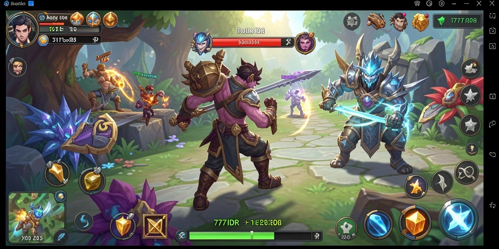Screenshot menunjukkan aksi pertempuran seru dalam 777IDR.