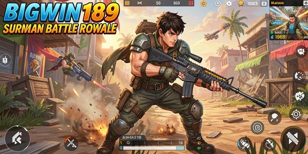 Screenshot gameplay BIGWIN189 dengan pertempuran epik di arena.