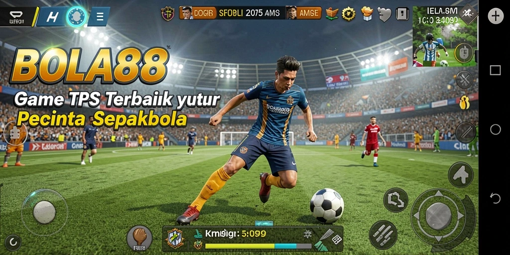 Gambar menampilkan gameplay seru BOLA88 dengan aksi di lapangan.