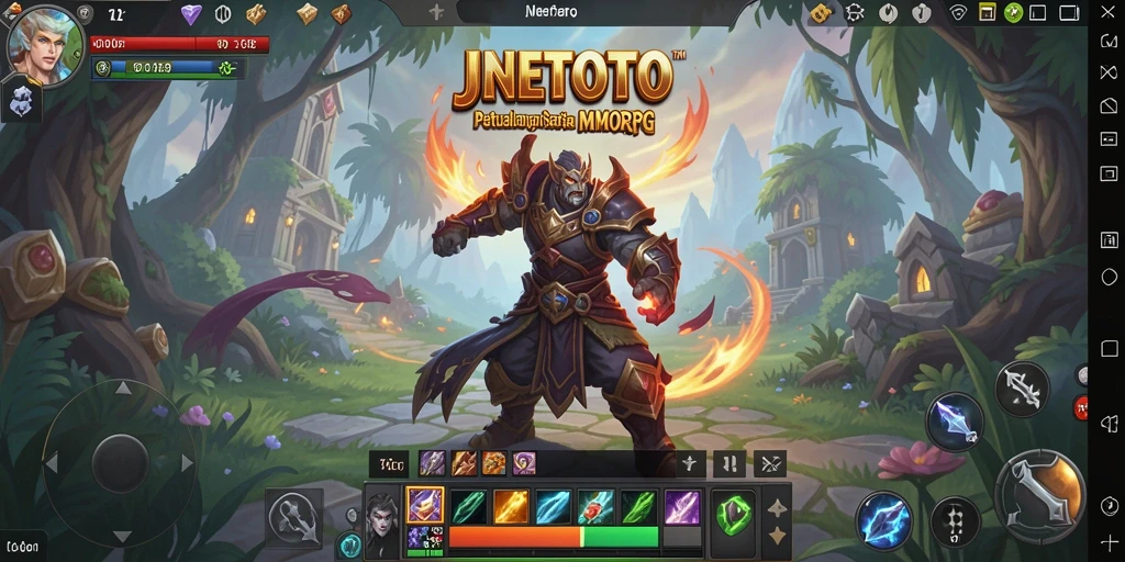 Screenshot JNETOTO menampilkan pertempuran seru dalam MMORPG.