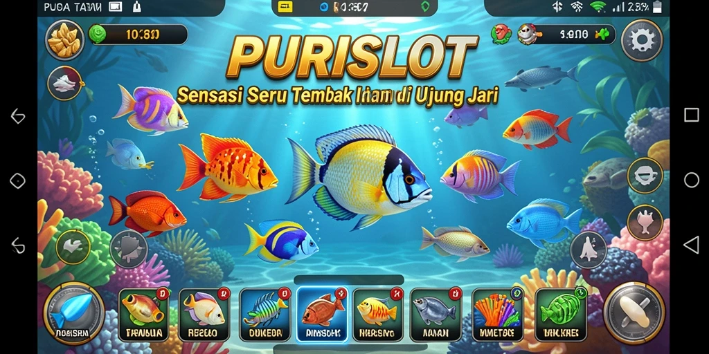 Tampilan gameplay seru menembak ikan di PURISLOT.