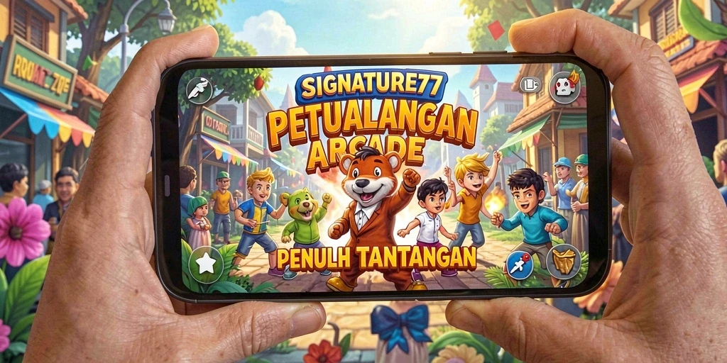 Tampilan gameplay SIGNATURE77 yang penuh warna dan menantang.