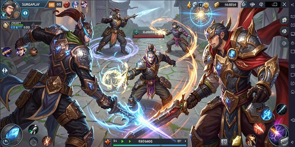 Screenshot gameplay SURGAPLAY yang menunjukkan aksi seru dalam MOBA.