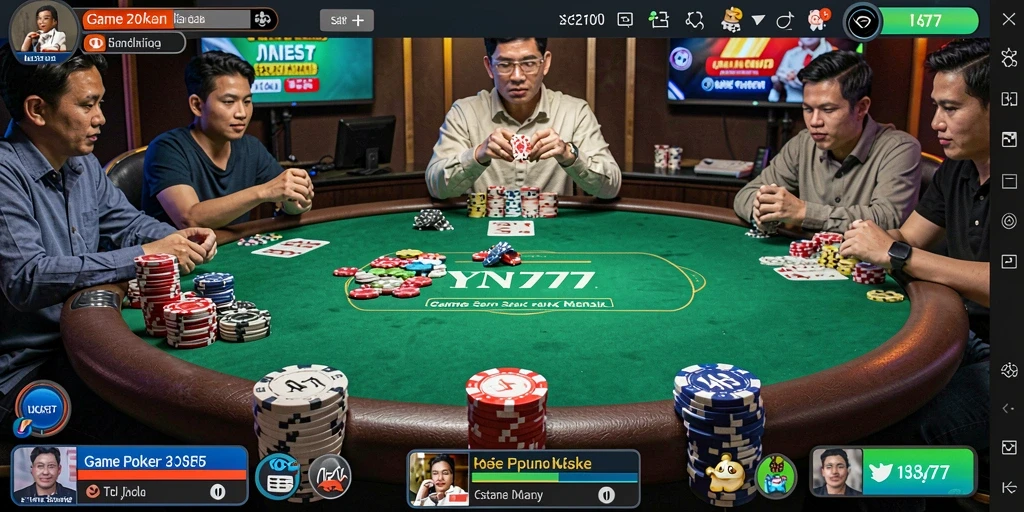 Tampilan menarik dari gameplay Poker YN777 saat pertandingan berlangsung.